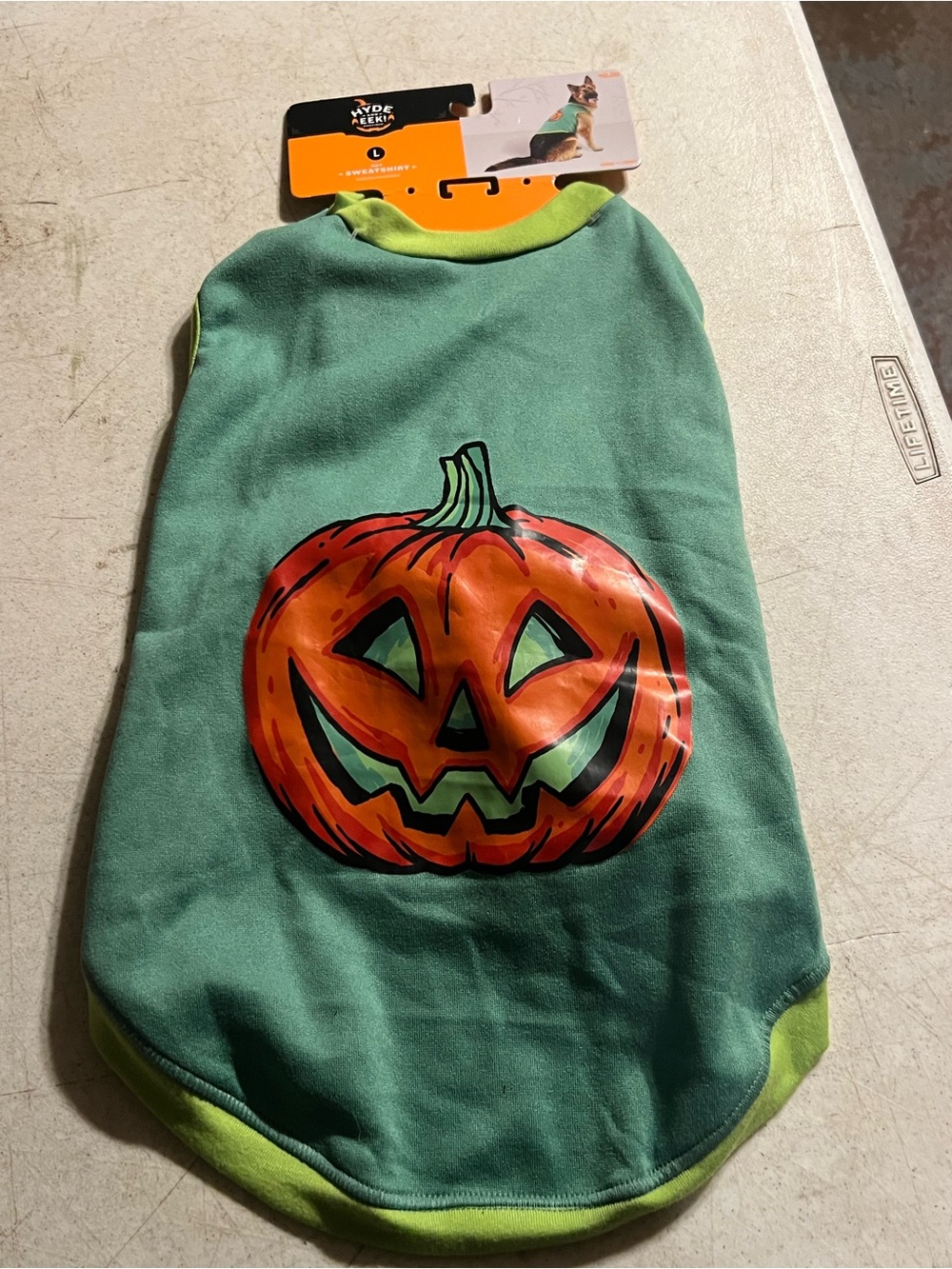 Kids Pumpkin Jack-O'-Lantern Costume - Green size large
